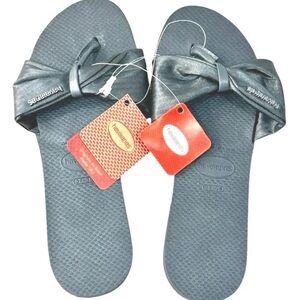Havaianas Saint Tropez Flip Flops Bow Rubber Brasil 37/38 US 7/8